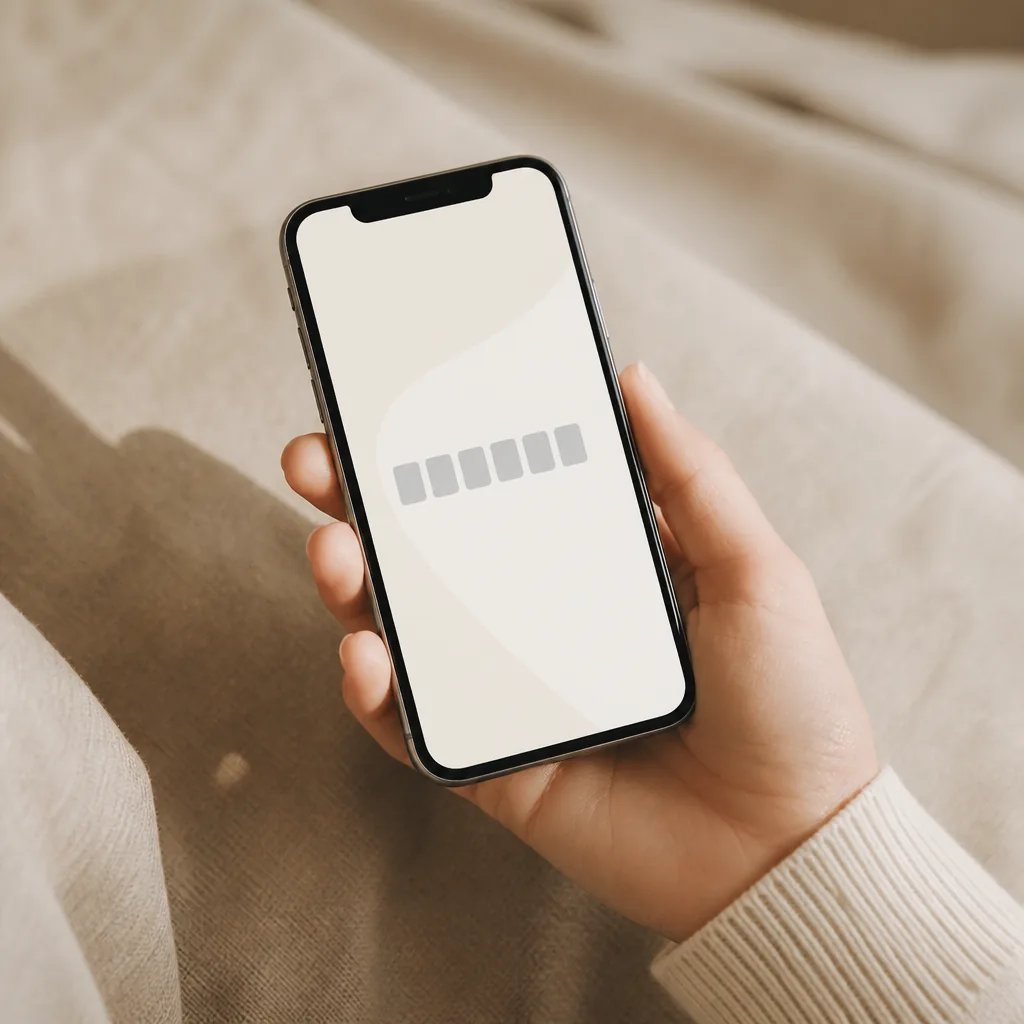 Hand som håller en smartphone där en sexsiffrig 2FA-kod visas på skärmen